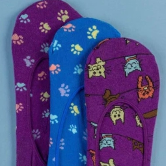 Cat Paws Galore Graphic No Slip No Show Socks 3PK. - Picture 1 of 7